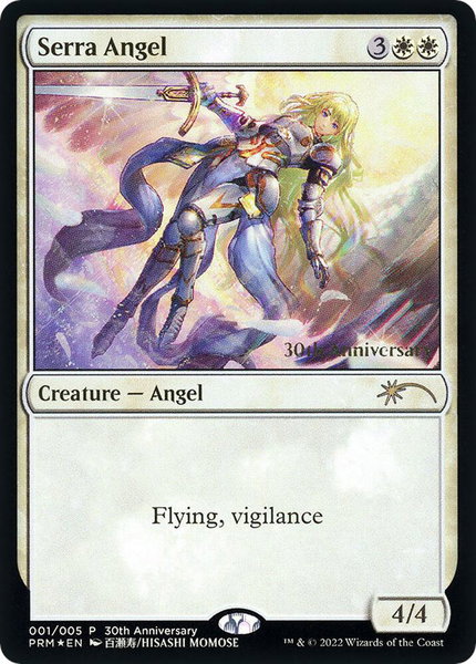 Serra Angel (001) trading card from 30th Anniversary Promos Serra Angel (001) - 30th Anniversary Promos Magic: The Gathering trading card