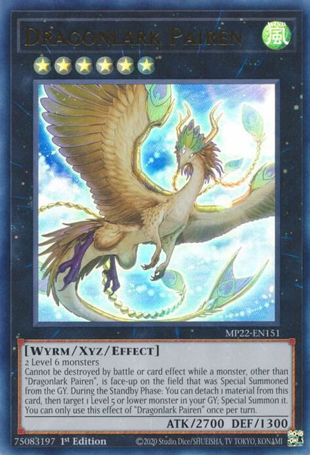Dragonlark Pairen - 2022 Tin of the Pharaoh's Gods YuGiOh trading card
