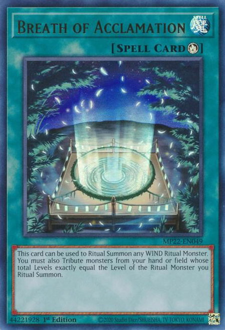 Breath of Acclamation - 2022 Tin of the Pharaoh's Gods YuGiOh trading card
