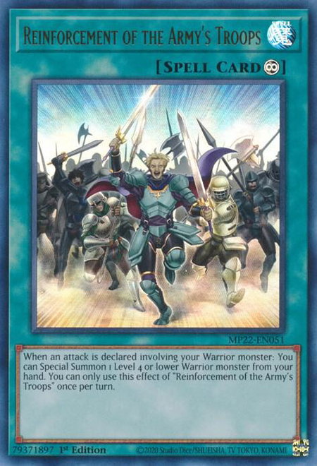 Reinforcement of the Army's Troops - 2022 Tin of the Pharaoh's Gods YuGiOh trading card