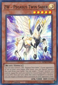 ZW - Pegasus Twin Saber - 2022 Tin of the Pharaoh's Gods (MP22) #MP22-EN057 - Super Rare YuGiOh Trading Card