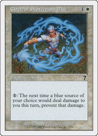 Circle of Protection: Blue - 7th Edition (7ED) #7 - Common Magic: The Gathering Trading Card