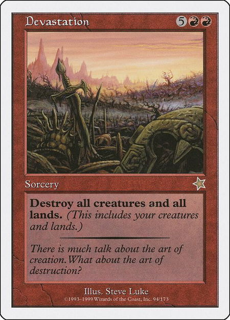Devastation trading card from Starter 1999 Devastation - Starter 1999 Magic: The Gathering trading card