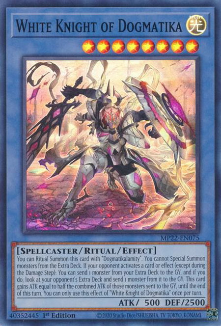 White Knight of Dogmatika - 2022 Tin of the Pharaoh's Gods YuGiOh trading card