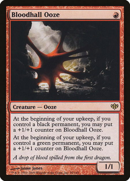 Bloodhall Ooze trading card from Conflux Bloodhall Ooze - Conflux Magic: The Gathering trading card