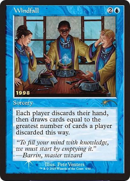 Windfall trading card from 30th Anniversary Promos Windfall - 30th Anniversary Promos Magic: The Gathering trading card