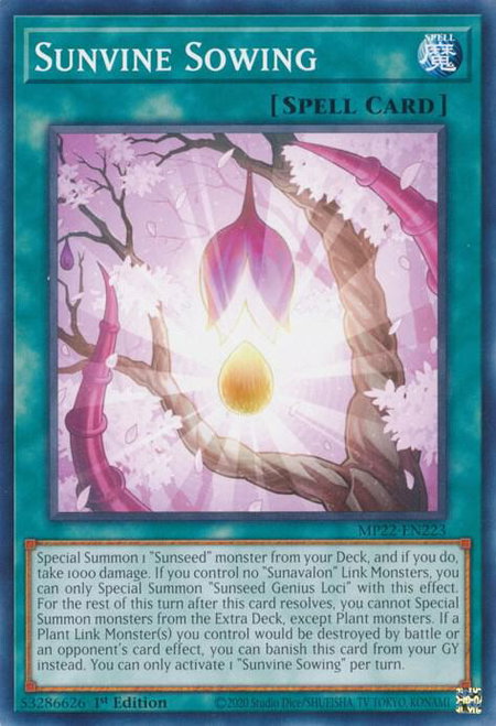 Sunvine Sowing - 2022 Tin of the Pharaoh's Gods YuGiOh trading card