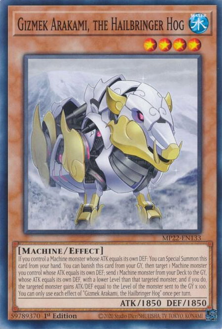 Gizmek Arakami, the Hailbringer Hog - 2022 Tin of the Pharaoh's Gods YuGiOh trading card