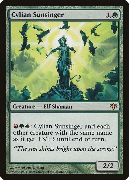 Cylian Sunsinger trading card from Conflux Cylian Sunsinger - Conflux Magic: The Gathering trading card