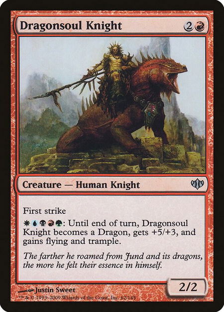Dragonsoul Knight trading card from Conflux Dragonsoul Knight - Conflux Magic: The Gathering trading card