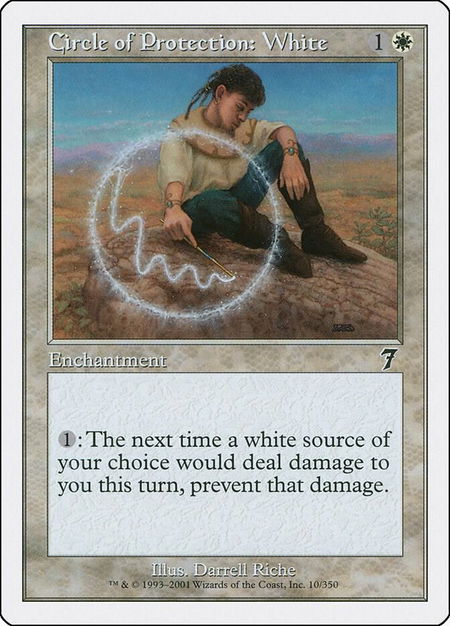 Circle of Protection: White - 7th Edition Magic: The Gathering trading card