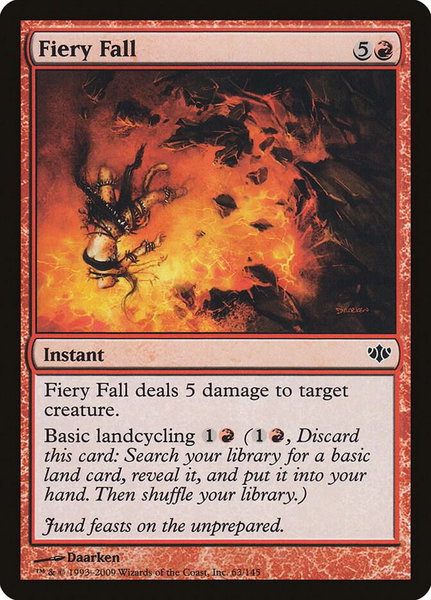 Fiery Fall trading card from Conflux Fiery Fall - Conflux Magic: The Gathering trading card