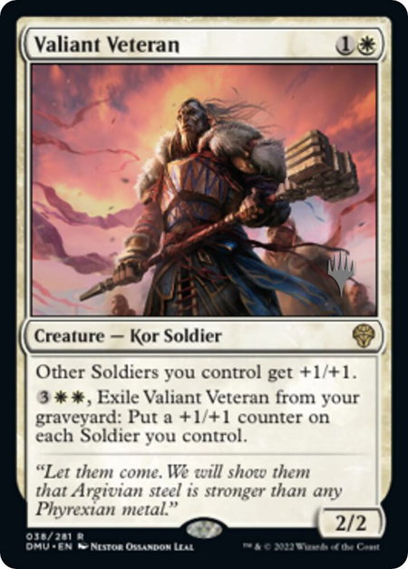 Valiant Veteran trading card from Promo Pack: Dominaria United Valiant Veteran - Promo Pack: Dominaria United Magic: The Gathering trading card