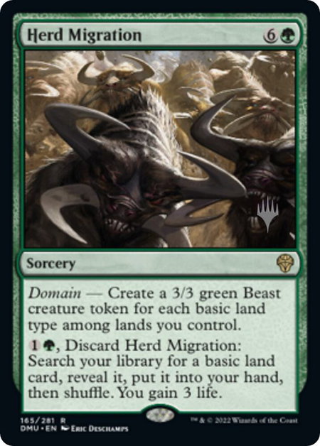 Herd Migration trading card from Promo Pack: Dominaria United Herd Migration - Promo Pack: Dominaria United Magic: The Gathering trading card