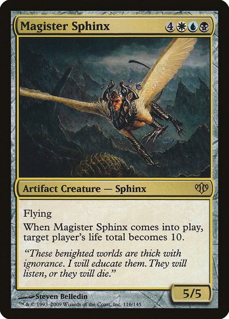 Magister Sphinx trading card from Conflux Magister Sphinx - Conflux Magic: The Gathering trading card