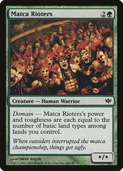 Matca Rioters trading card from Conflux Matca Rioters - Conflux Magic: The Gathering trading card