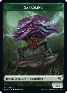 Saproling // Merfolk Double-Sided Token - Dominaria United (DMU) #18 // 5 - Token Magic: The Gathering Trading Card