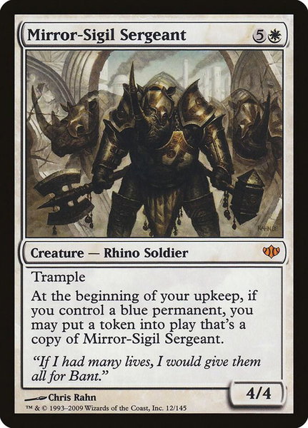 Mirror-Sigil Sergeant trading card from Conflux Mirror-Sigil Sergeant - Conflux Magic: The Gathering trading card