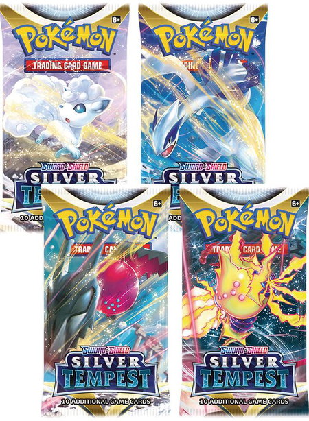 Silver Tempest Booster Pack Art Bundle [Set of 4] - SWSH12: Silver Tempest Pokémon trading card