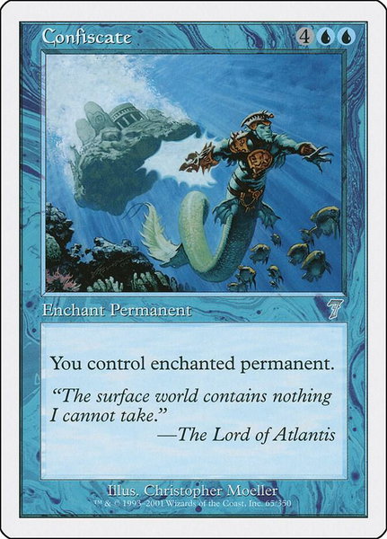 Confiscate trading card from 7th Edition Confiscate - 7th Edition Magic: The Gathering trading card
