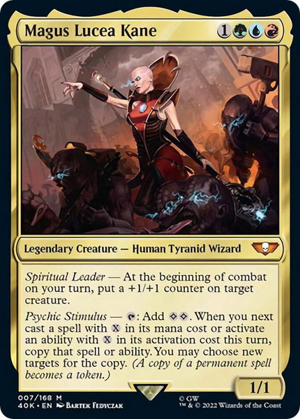 Magus Lucea Kane (Surge Foil) trading card from Universes Beyond: Warhammer 40,000 Magus Lucea Kane (Surge Foil) - Universes Beyond: Warhammer 40,000 Magic: The Gathering trading card