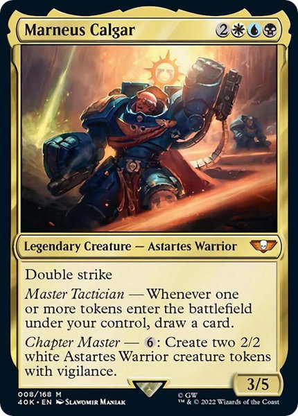 Marneus Calgar (Surge Foil) trading card from Universes Beyond: Warhammer 40,000 Marneus Calgar (Surge Foil) - Universes Beyond: Warhammer 40,000 Magic: The Gathering trading card