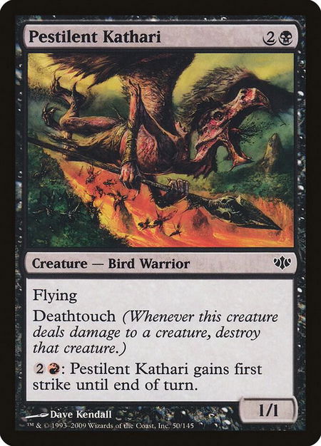 Pestilent Kathari trading card from Conflux Pestilent Kathari - Conflux Magic: The Gathering trading card