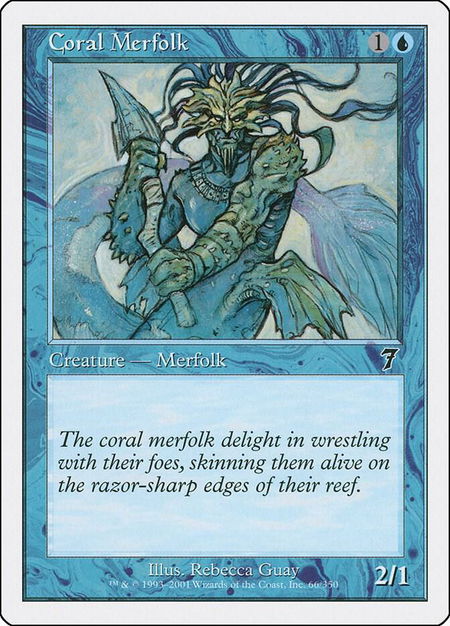Coral Merfolk - 7th Edition Magic: The Gathering trading card
