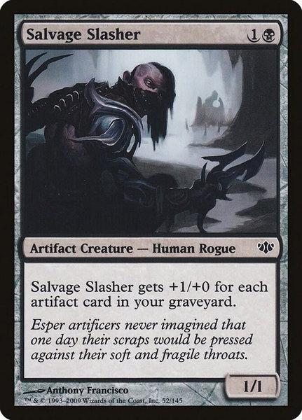 Salvage Slasher trading card from Conflux Salvage Slasher - Conflux Magic: The Gathering trading card