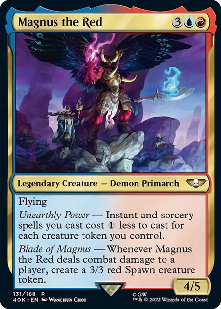 Magnus the Red (Surge Foil) - Universes Beyond: Warhammer 40,000 Magic: The Gathering trading card
