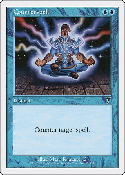 Counterspell trading card from 7th Edition Counterspell - 7th Edition Magic: The Gathering trading card