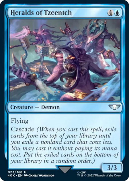 Heralds of Tzeentch (Surge Foil) - Universes Beyond: Warhammer 40,000 Magic: The Gathering trading card