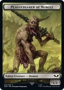 Plaguebearer of Nurgle // Astartes Warrior (012) Double-Sided Token - Universes Beyond: Warhammer 40,000 (40K) #15 // 12 - Token Magic: The Gathering Trading Card
