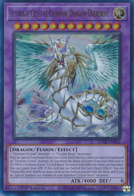 Ultimate Crystal Rainbow Dragon Overdrive trading card from Structure Deck: Legend of the Crystal Beasts Ultimate Crystal Rainbow Dragon Overdrive - Structure Deck: Legend of the Crystal Beasts YuGiOh trading card