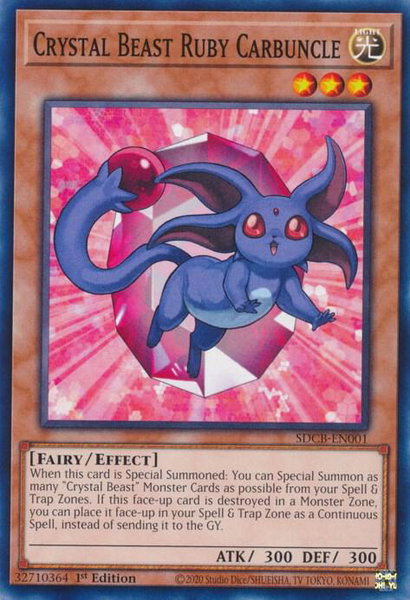 Crystal Beast Ruby Carbuncle trading card from Structure Deck: Legend of the Crystal Beasts Crystal Beast Ruby Carbuncle - Structure Deck: Legend of the Crystal Beasts YuGiOh trading card