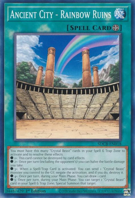 Ancient City - Rainbow Ruins trading card from Structure Deck: Legend of the Crystal Beasts Ancient City - Rainbow Ruins - Structure Deck: Legend of the Crystal Beasts YuGiOh trading card