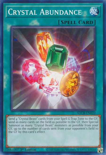 Crystal Abundance - Structure Deck: Legend of the Crystal Beasts YuGiOh trading card