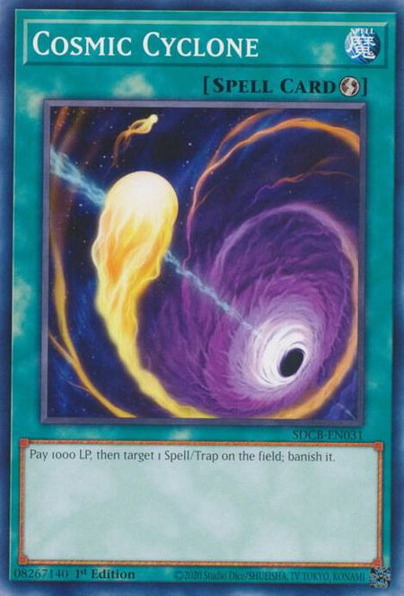 Cosmic Cyclone trading card from Structure Deck: Legend of the Crystal Beasts Cosmic Cyclone - Structure Deck: Legend of the Crystal Beasts YuGiOh trading card