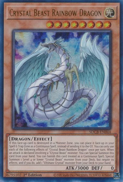 Crystal Beast Rainbow Dragon trading card from Structure Deck: Legend of the Crystal Beasts Crystal Beast Rainbow Dragon - Structure Deck: Legend of the Crystal Beasts YuGiOh trading card
