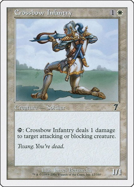 Crossbow Infantry trading card from 7th Edition Crossbow Infantry - 7th Edition Magic: The Gathering trading card
