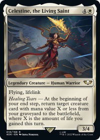 Celestine, the Living Saint (Surge Foil) - Universes Beyond: Warhammer 40,000 (40K) #10★ - Rare Magic: The Gathering Trading Card