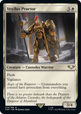 Vexilus Praetor trading card from Universes Beyond: Warhammer 40,000 Vexilus Praetor - Universes Beyond: Warhammer 40,000 Magic: The Gathering trading card