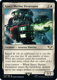 Space Marine Devastator (Surge Foil) - Universes Beyond: Warhammer 40,000 (40K) #14★ - Rare Magic: The Gathering Trading Card