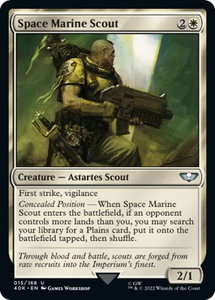 Space Marine Scout (Surge Foil) - Universes Beyond: Warhammer 40,000 (40K) #15★ - Uncommon Magic: The Gathering Trading Card