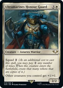 Ultramarines Honour Guard (Surge Foil) - Universes Beyond: Warhammer 40,000 Magic: The Gathering trading card