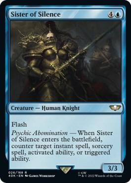 Sister of Silence (Surge Foil) trading card from Universes Beyond: Warhammer 40,000 Sister of Silence (Surge Foil) - Universes Beyond: Warhammer 40,000 Magic: The Gathering trading card