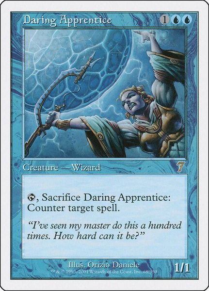 Daring Apprentice trading card from 7th Edition Daring Apprentice - 7th Edition Magic: The Gathering trading card
