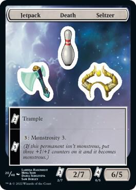 Jetpack Death Seltzer trading card from Unfinity Jetpack Death Seltzer - Unfinity Magic: The Gathering trading card