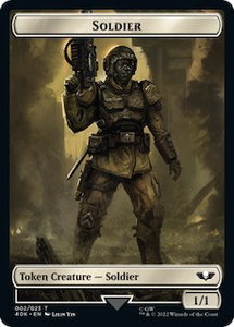Soldier (002) // Zephyrim Double-Sided Token - Universes Beyond: Warhammer 40,000 (40K) #2 // 7 - Token Magic: The Gathering Trading Card