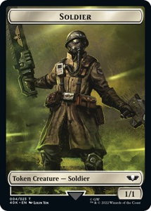 Soldier (004) // Vanguard Suppressor Double-Sided Token - Universes Beyond: Warhammer 40,000 (40K) #4 // 10 - Token Magic: The Gathering Trading Card